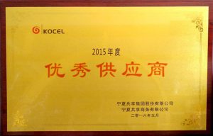 寧夏共享集團授予我公司優(yōu)秀供應商稱號