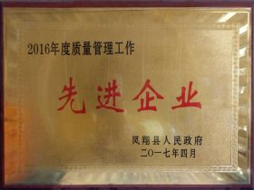 質(zhì)量管理工作先進(jìn)企業(yè)